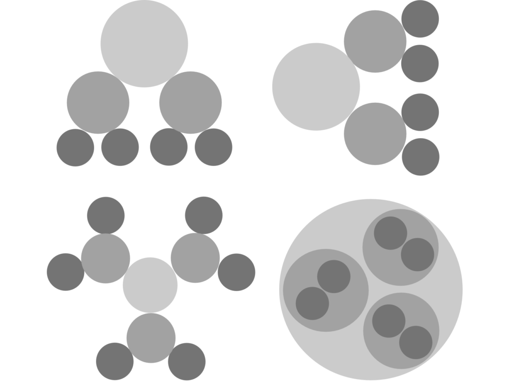 a series of circle structures flipped into different positions -  Printables and Pictures from Many Voices One Song - Sociocracy For All