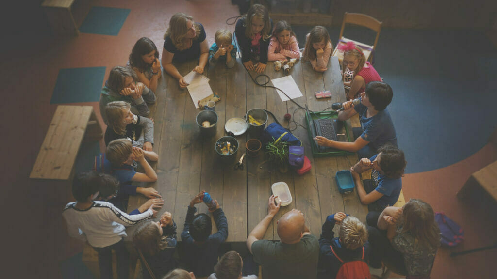 Children sitting in a circle