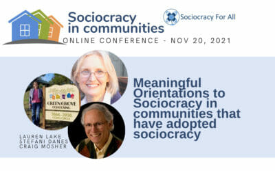 Meaningful orientations to sociocracy in communities that have adopted sociocracy (Lauren Lake, Stefani Danes, and Craig Mosher)