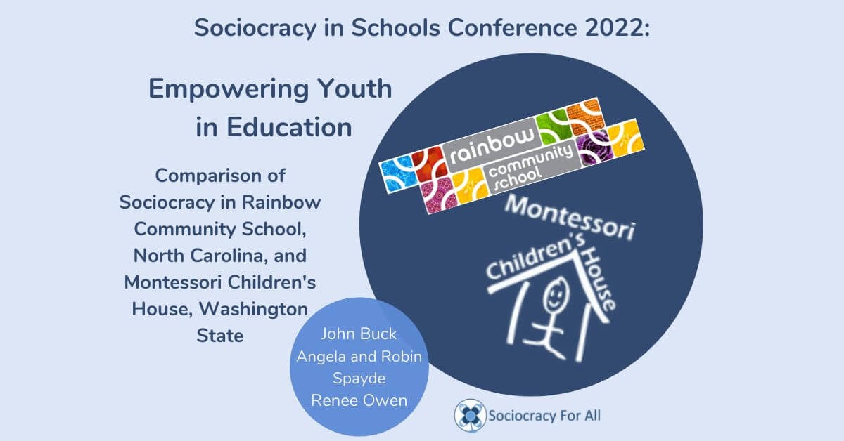 Comparison of Sociocracy in Rainbow Community School, North Carolina, and Montessori Children’s House, Washington State (John Buck, Renee Owen, and Angela and Robin Spayde)