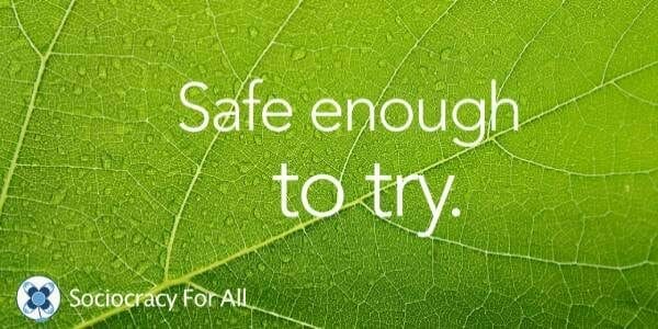 The consent slogan 'safe enough to try' on a green leaf image