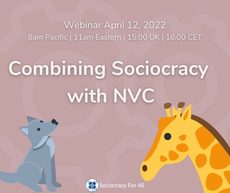 Combining Sociocracy with NVC webinar poster