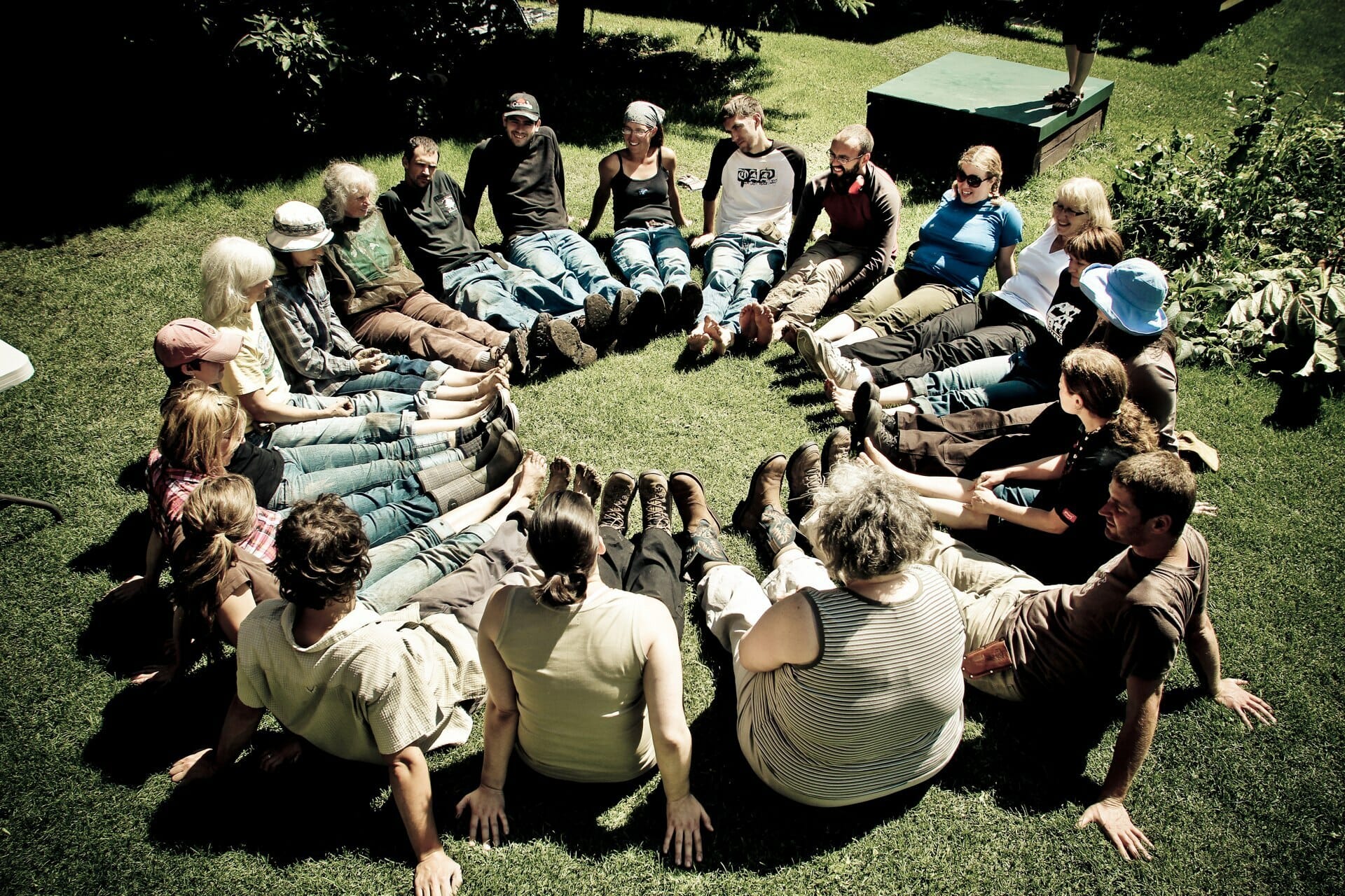 People in a circle of permaculture