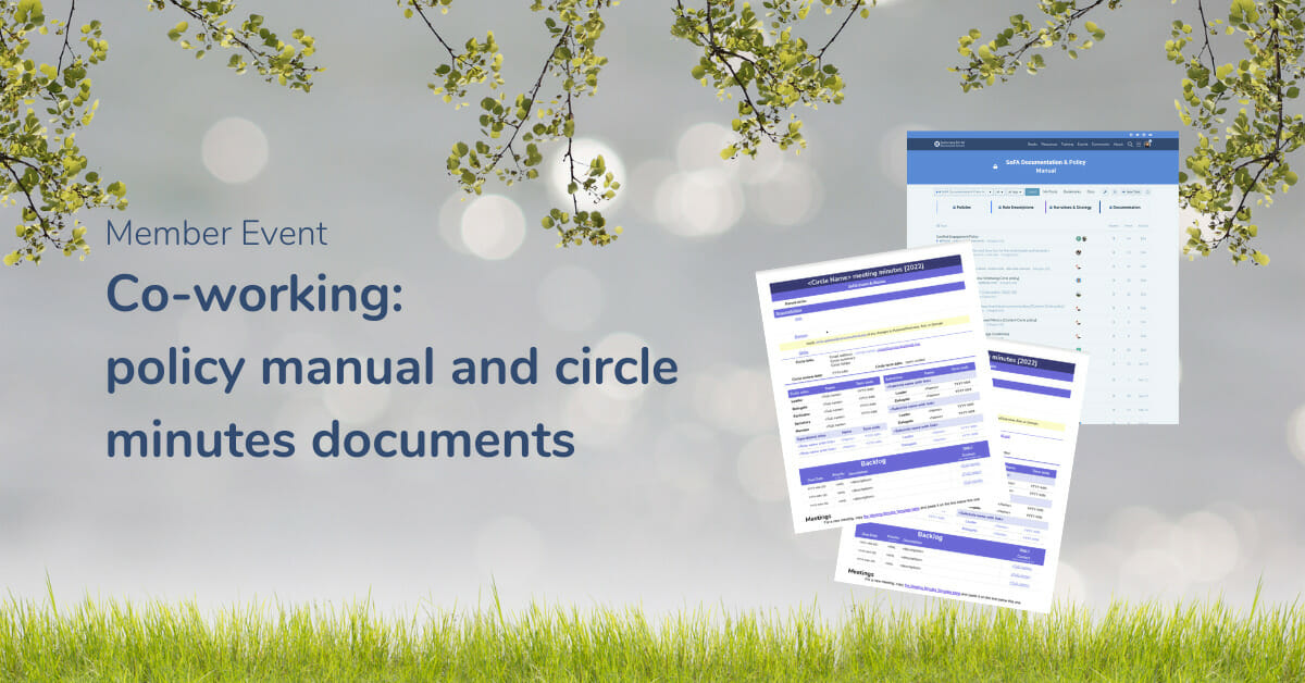 Co-working: policy manual and circle minutes documents