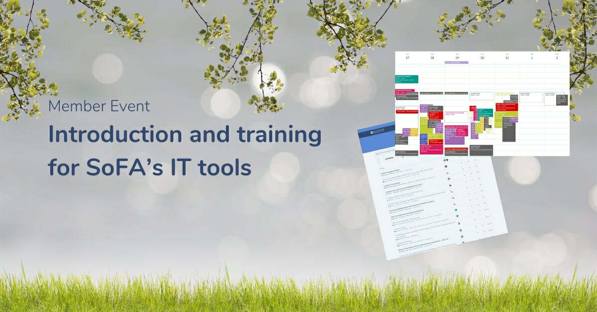 Introduction and training for SoFA’s IT tools – June 2023