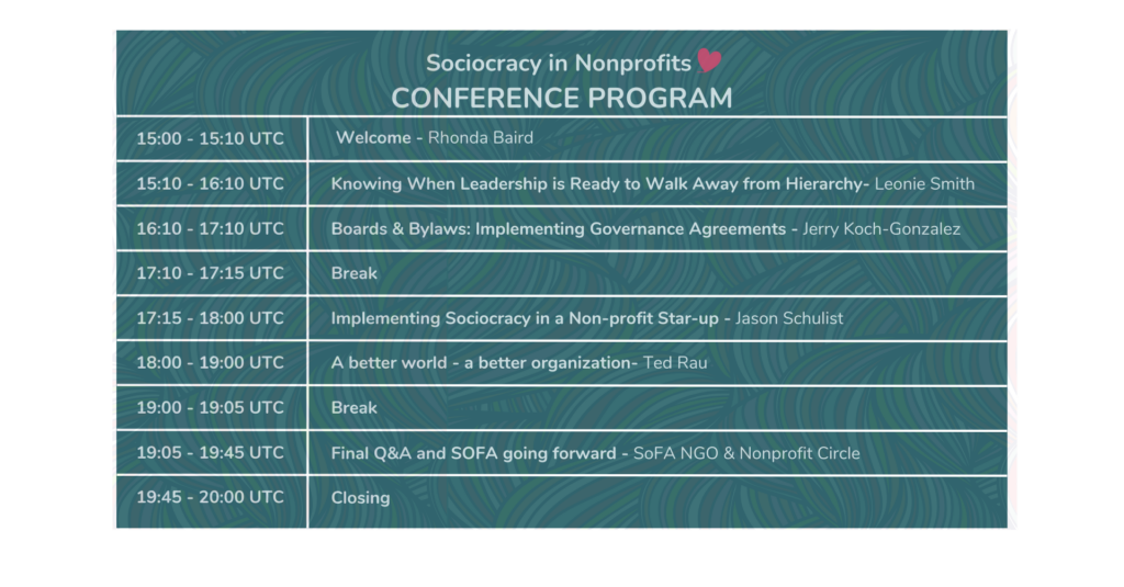 Sociocracy in nonprofits conference program 2024 1 - - Sociocracy For All
