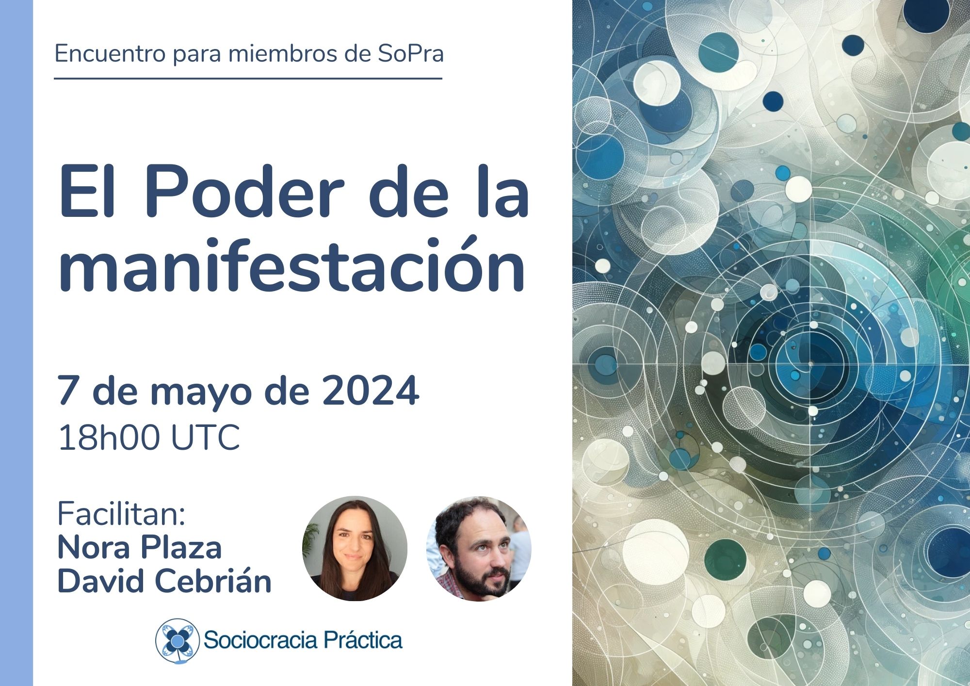 Cartel del evento del poder de la manifestación - Sociocracia Práctica