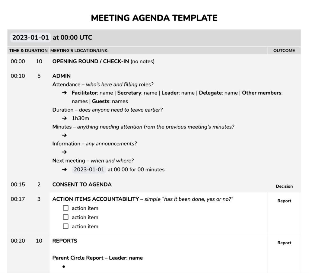 Agenda template 2 - templates to implement sociocracy,sociocracy templates - Sociocracy For All
