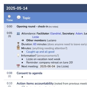 Meeting demo minutes icon - meeting facilitation,sociocracy meeting facilitation,sociocracy facilitation - Sociocracy For All